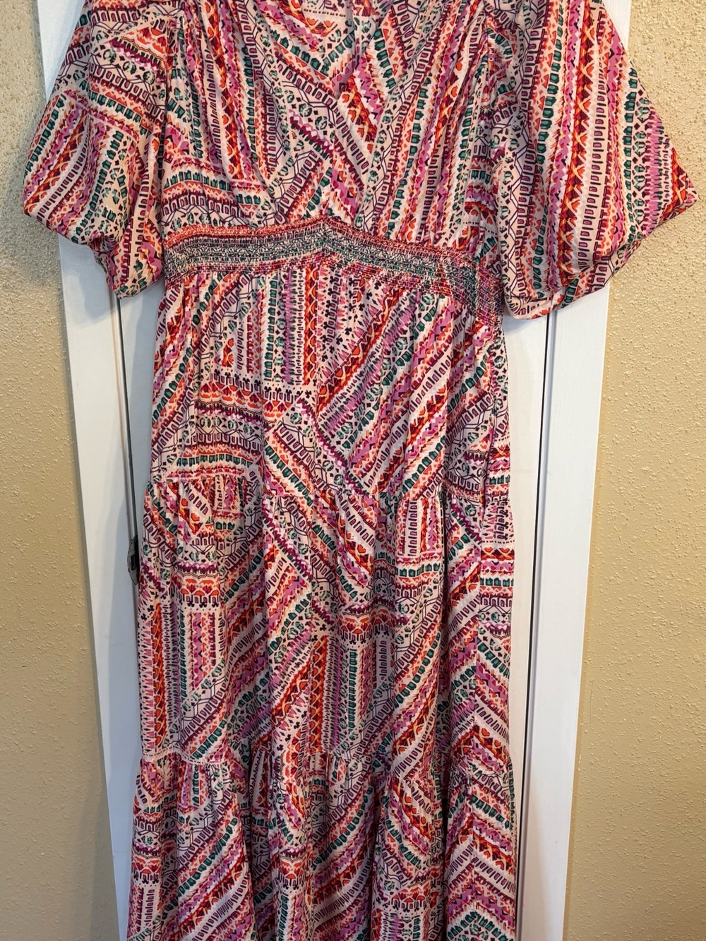 Democracy Pink, Orange & Teal Patterned Maxi Dress